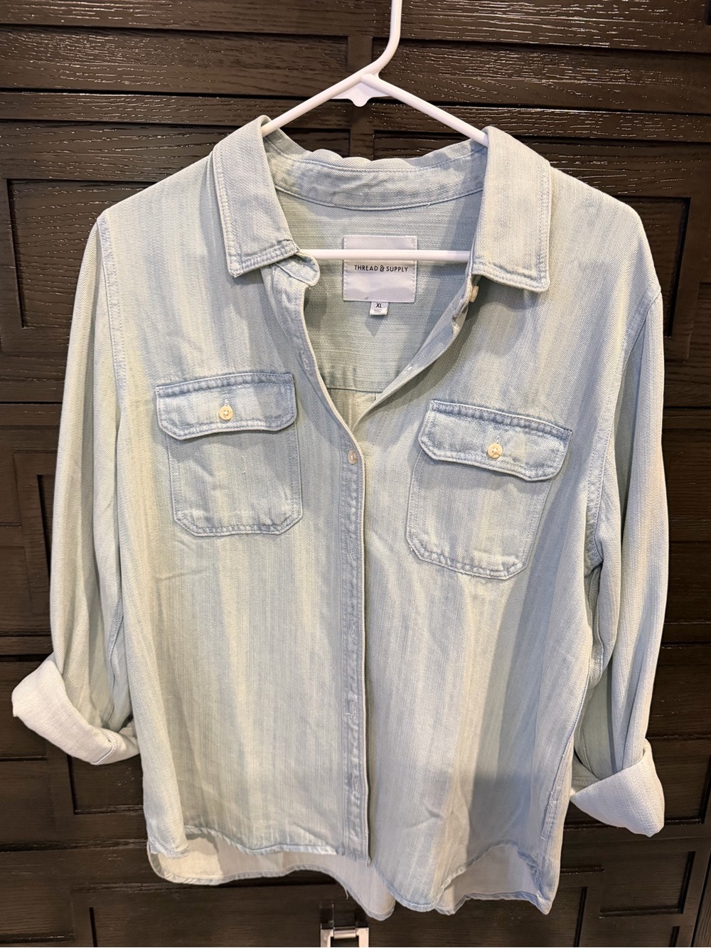 Thread & Supply Pale Blue Denim Button-Front Shirt